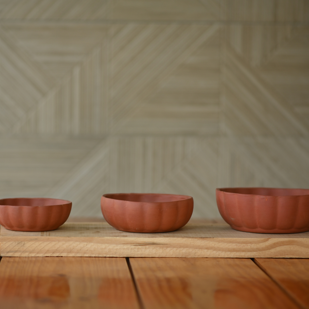 Handcrafted Terracotta Bowl Shape Pot for Plants/Bonsai Pot