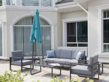 5 Piece Powder Coated Frame Outdoor Sofa With Side Table