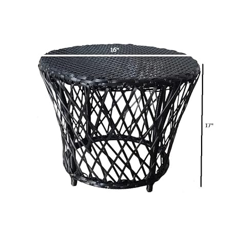 Outdoor Round Wicker End Table