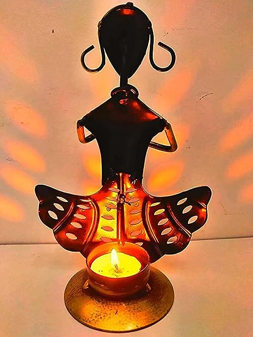 Couple Musicians Tea Light, showpiece