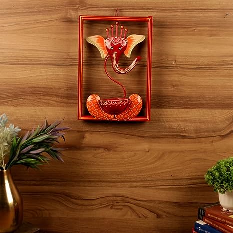 Iron Painted Wall Ganesh Tea Light Holders