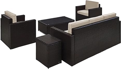 Outdoor Wicker 5-Piece Seating Set With Table