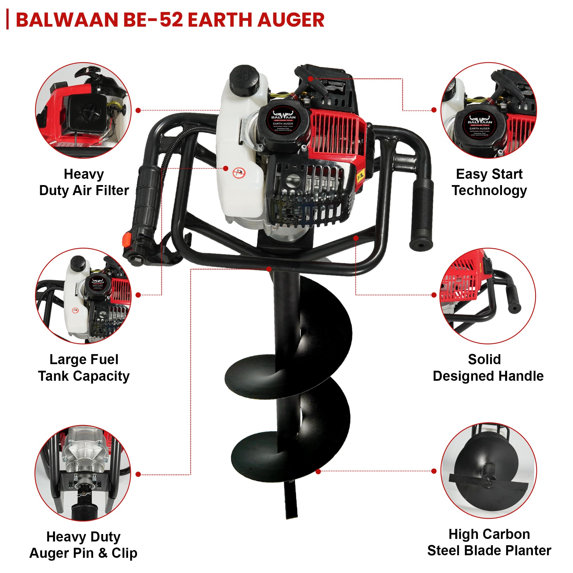 BE-52 EARTH AUGER WITH 8' and 12' Planter