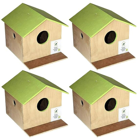Jumbo Bird House Nest Box for Sparrow, Budgies- Set of 4