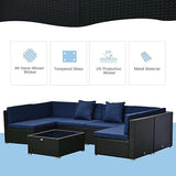 6 Single Seater Sofa With Glass Table