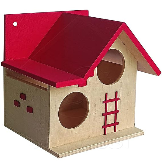 Wooden Bird House for Balcony and Garden Hanging for Love birds