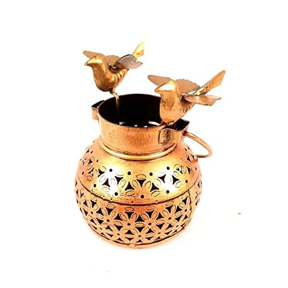 Naturals Export Bird Design Hanging Lantern/Lamp with T-Light Holder (10 Inches)