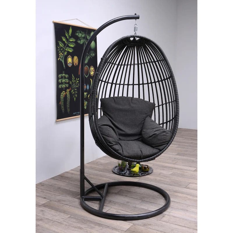 Dreamline Hanging Swing With Stand For Balcony/Garden Swing (Single Seater, Black)