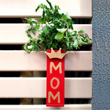 Red Printed for Mom Magnetic Hydroponic or Artificial Plants Holder