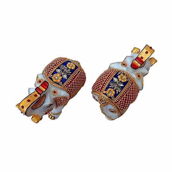 Naturals Export Divine Spiritual Handmade Decorative Feng Shui Elephant (5 Inches) - Set of 2