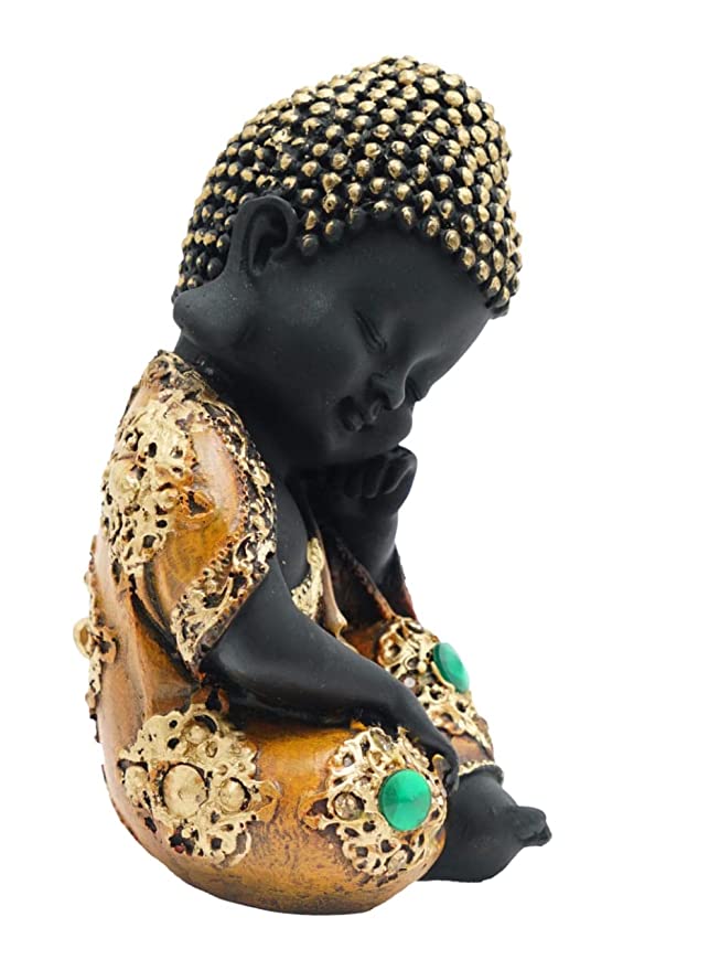 Orbit Art Gallery Sitting Thai Buddha Baby Idol (Pack of 1) Black