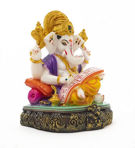 Orbit Art Gallery Ceramic Lord Ganesh Sitting Statue (750 gms)