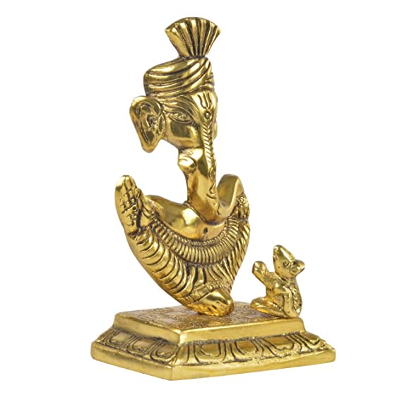 Orbit Art Gallery Lord Ganesh Sitting Brass Statue - God of Luck & Success