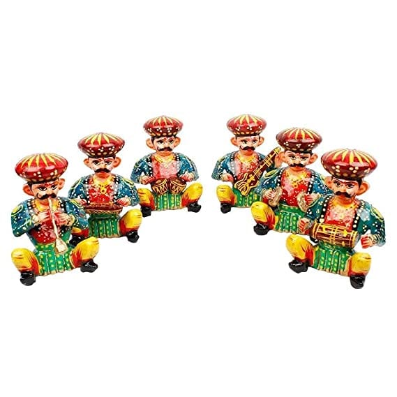 Naturals Export Gomati Ethnic Handicrafts Musician Bawla Wood Set (6 Piece)