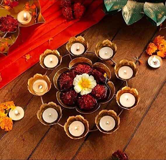 Naturals Export Lotus Urli Bowl/Tealight Candle Holder (12x12x3 Inches)