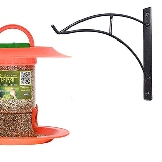 Bird Feeder With Wall Mount Metal Stand (Small)