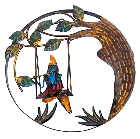 Orbit Art Gallery Lord Krishna Playing Flute in Swing Wall Hanging Decor
