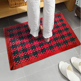 Mats Avenue Red and Black Color Anti Slippery Sisal Mat (45x75cm), Cotton Stitching