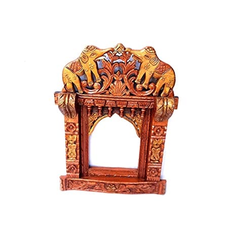 Orbit Art Gallery Hand Crafted Elephant Design Wooden Jharokha (Multicolor) 27 Inches