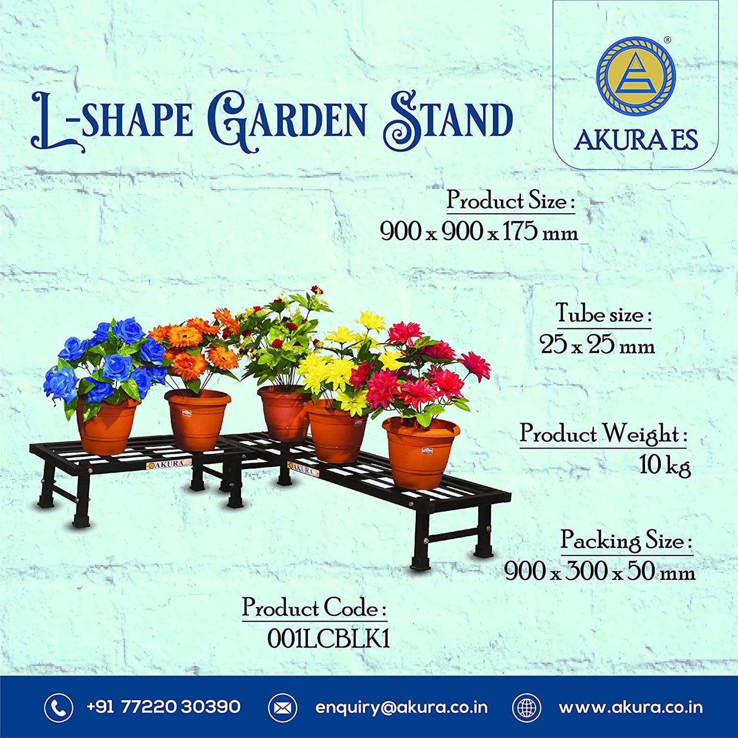 Akura Corner Metal Planter Stand