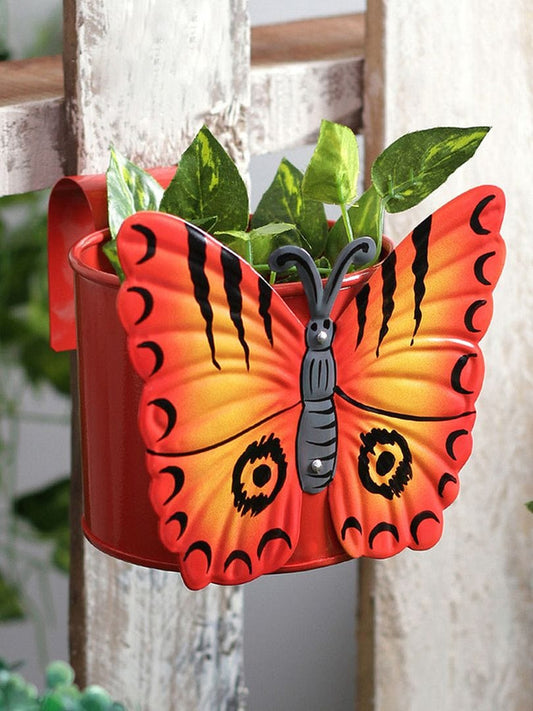 Green Girgit Metal Butterfly Pot