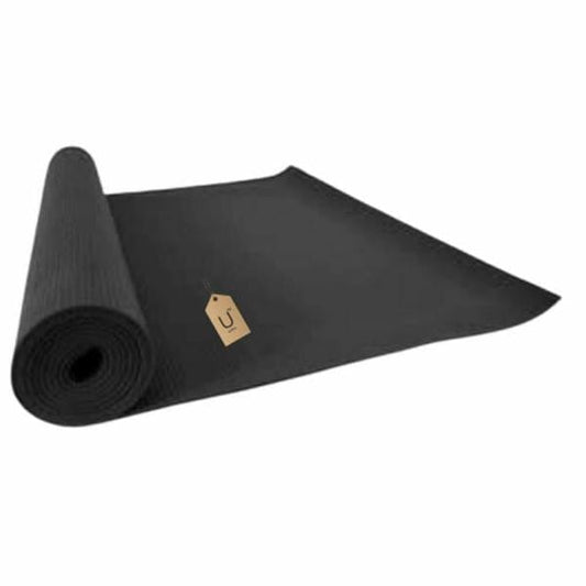 Yoga Mat With Carry Strap (Black) - 6mm
