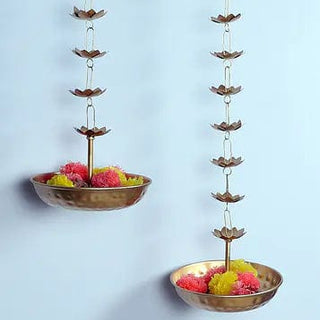 Hanging Flower Urli With Stand (Set of 2)