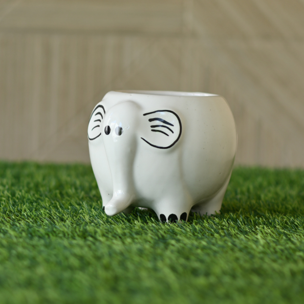 Ceramic Elephant Statue Pot