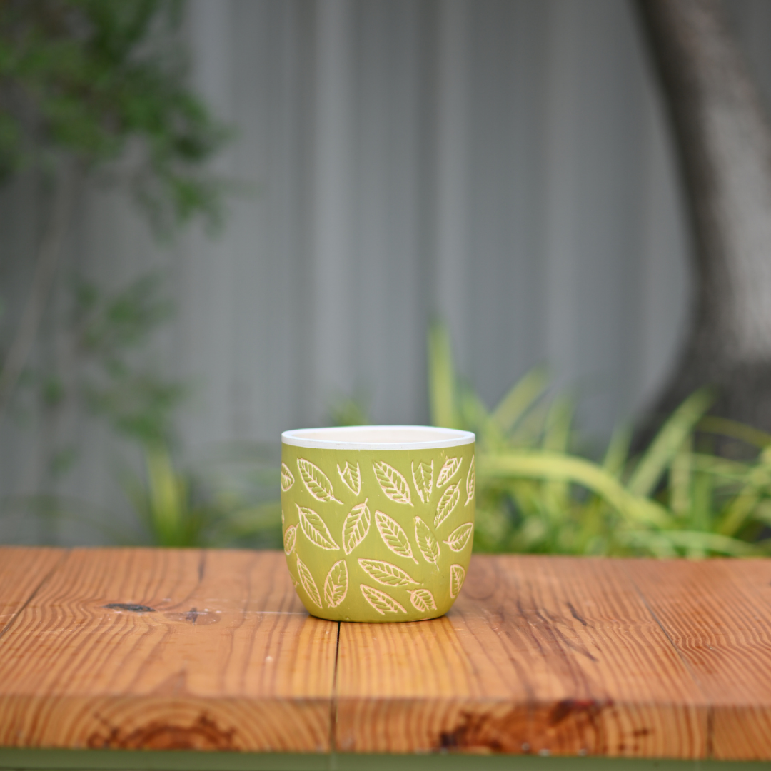 Ceramic Classic Leaf Print Pot/Planter