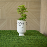 Ceramic Tall Face Pot with Spectacles