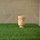 Ceramic Tall Face Pot with Spectacles