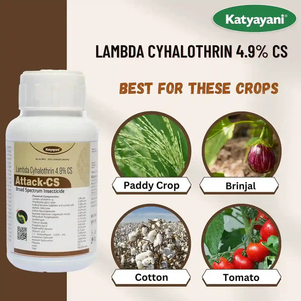 KATYAYANI ATTACK CS | LAMBDA- CYHALOTHRIN 4.9% CS | CHEMICAL INSECTICIDE