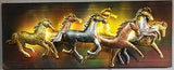 Modern 7 Running Horses on Board Metal Wall Art Décor