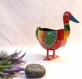 Metal Duck Shaped Utility Holder Showpiece