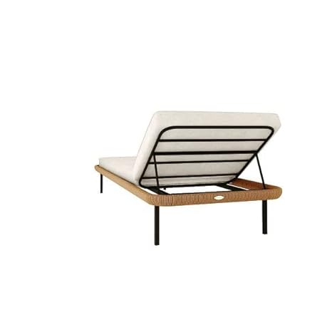 Sun Lounger With White Removable Cushions