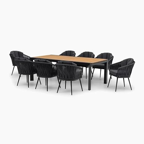 Buy Rope Patio Dining Set, 8 Seater Outdoor Table & Chairs Set with  Cushions at Best Price in India