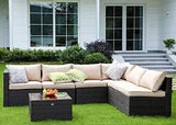 6 Singel Seater Garden Sofa With Cushion & Coffee Table