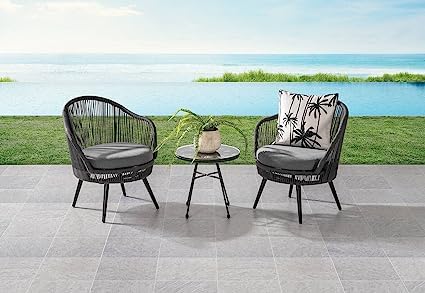 Grey Rope Bistro Sofa With Table Set