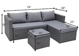 3-Piece Standard Outdoor Sofa Set (1 Three Seater Sofa + 2 ottoman)