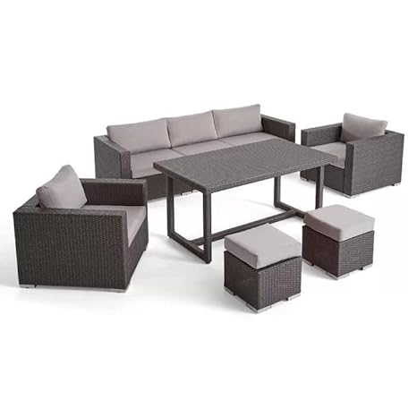 Indoor/Outdoor Sofa Set With Cushion & Glass Table