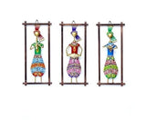 Rajasthani Lady Musician Wall Hanging Decorative- Set of 3