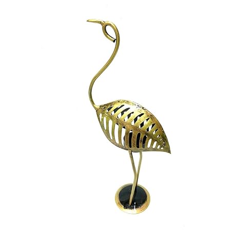 Handcrafted Graceful Metal Crane Tea Light Holder