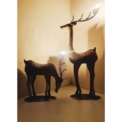Deer Family Showpiece with Candle Holders Set of- 2
