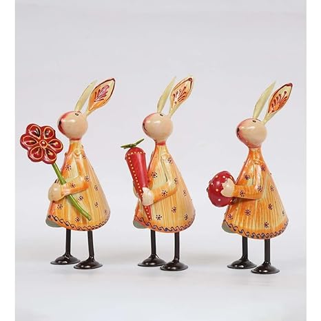 Handpainted Rabbit Small Animal Figurine- Set of 3