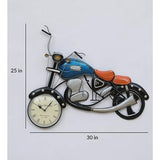 Handcrafted Metal Multicolour Bike Wall Clock/ Wall Décor