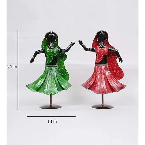 Metal Dancing Twin Human Showpiece- Set of 2