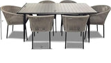 6 Seater Wooden Dining Table and Rope Chairs Set