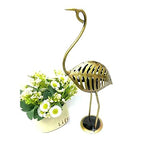 Handcrafted Graceful Metal Crane Tea Light Holder