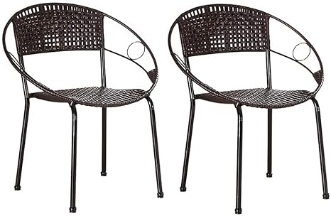 Set of 2 Garden Chair, Black