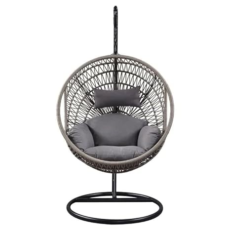 Single Seater Heavy Iron Hanging Swing Chair With Cushion